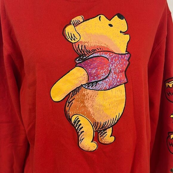 Disney Winnie The Pooh Unisex Red Long Sleeves Shirt Sweater Size XL - Picture 2 of 10